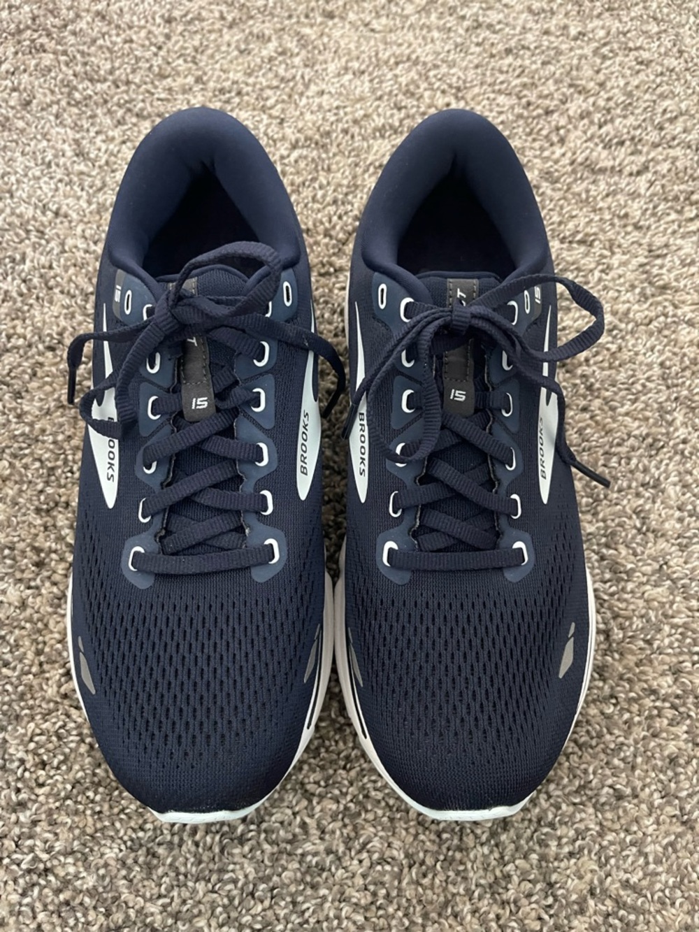 Women’s Brooks Ghost 15 Running Shoes Navy Blue White Size 9.5 Wide - Picture 4 of 8